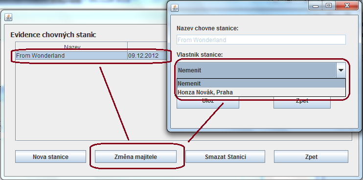 Po požadované úpravě změny uložíte tlačítkem Ulož. Editaci zrušíte tlačítkem Zpět. 1.3. Smazání osoby Označte kliknutím požadovanou osobu, kterou chcete smazat.