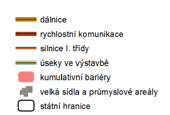 Jednalo se o (i) silnice a dálnice, (ii) železnice, (iii) vodní toky a vodní plochy, (iv) oplocené areály, (v) osídlení a (vi) nevhodné biotopy.