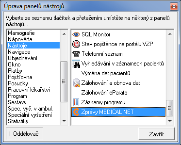 Jak najít partnera v MEDICAL NETu Zvolte Konfigurace > Okolní lékaři. V zobrazeném okně klikněte nahoře na tlačítko [Adresář uživatelů MEDICAL NET].
