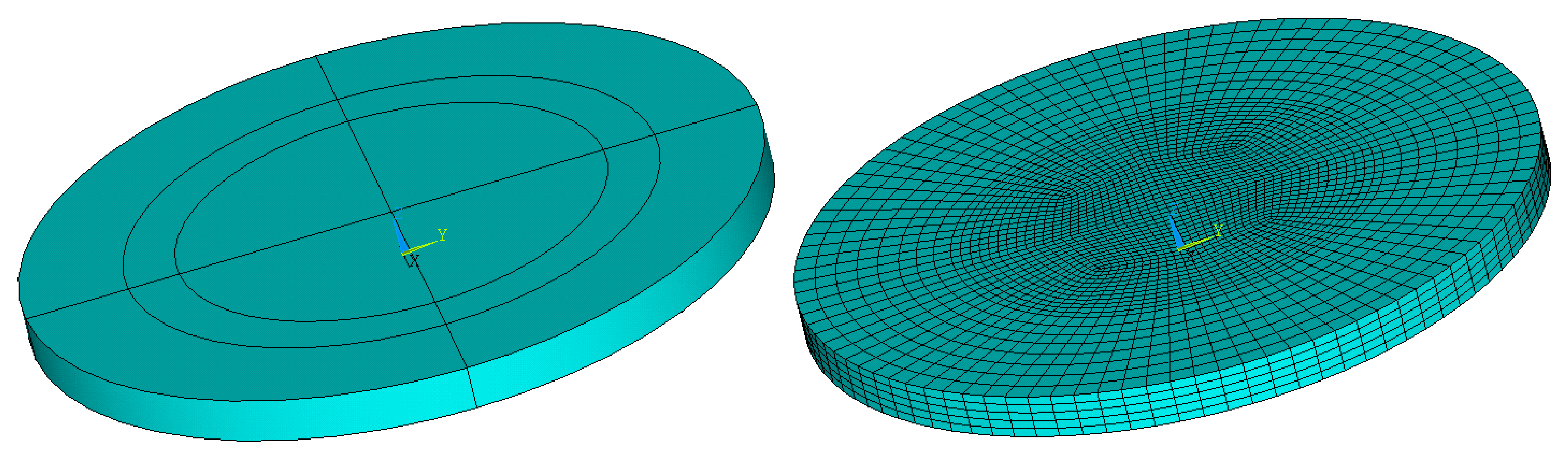 Vzhledem k rotační symetrii je možné pro tento typ rezonátoru použít D osově symetrický model.