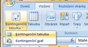 Kontingenční tabulky Microsoft Office 2007 Graf nebo tabulka Zdroj dat