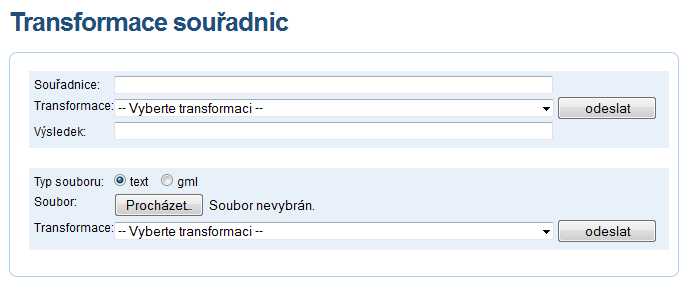 Transformační služba Vstup: Dvojice