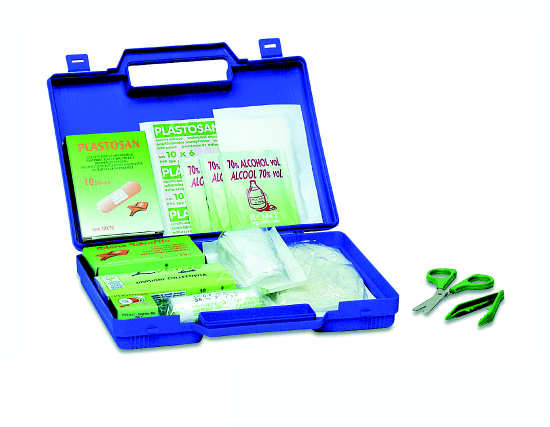 MULTISAN VALIGETTA PRONTO SOCCORSO 25 persone Dimensioni cm. 44,5 x 32 x 15 MULTISAN FIRST AID BOX 25 persons Size cm. 44,5 x 32 x 15 MULTISAN TROUSSE DE SECOURS 25 personnes Dimensions cm.