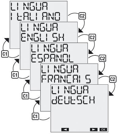 menu/přepnutí relé 1/zámek relé 1 Tlačítko C2 : zvýšení/dále v menu/přepnutí relé 2/zámek relé 2 Tlačítko R : reset nastavení ISNTALACE Přístroj je dodáván s nevloženou baterií, aby se zabránilo