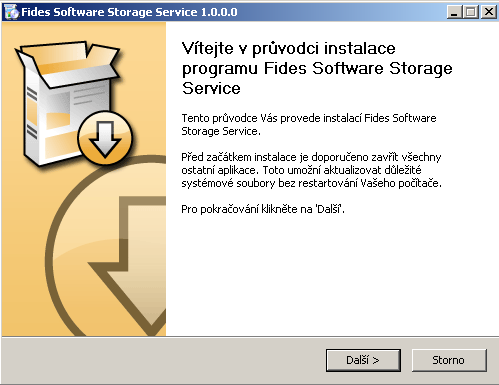 4 Fides Software Storage Client manuál správce 2 Instalace software 2.