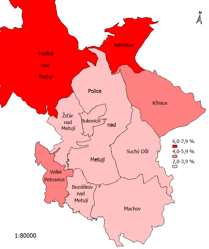 Graf: Míra nezaměstnanosti (%) v období let 2005 2011 (k 31.12.