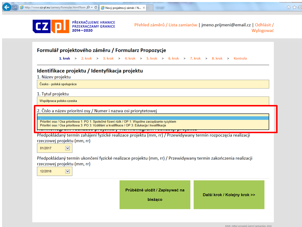 Doporučuje se použít krátký název projektu, který bude odrazem jeho charakteru, hlavních předpokladů nebo plánovaných dopadů.