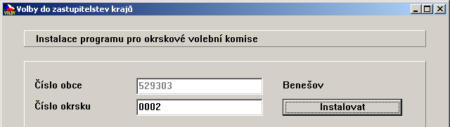 Instalovat na disk: vyberte disk pro instalaci - změna zadáním písmena příslušného disku, automaticky je předvyplněn adresář pro instalaci (nabízen seznam možných disků, instalace je povolena pouze