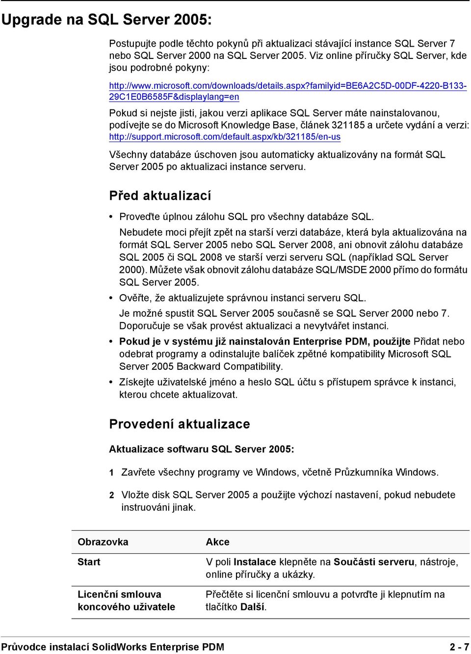 familyid=be6a2c5d-00df-4220-b133-29c1e0b6585f&displaylang=en Pokud si nejste jisti, jakou verzi aplikace SQL Server máte nainstalovanou, podívejte se do Microsoft Knowledge Base, článek 321185 a