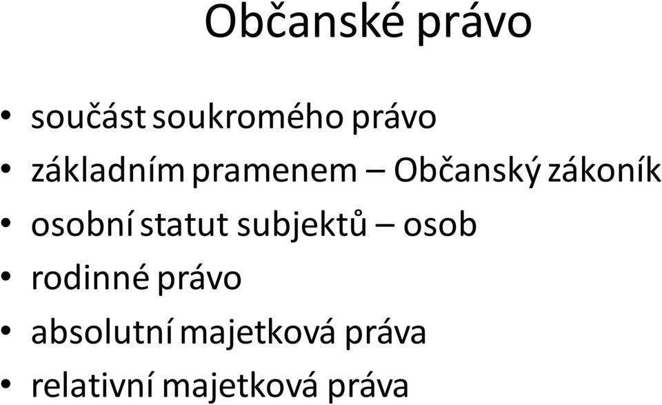 statut subjektů osob rodinné právo