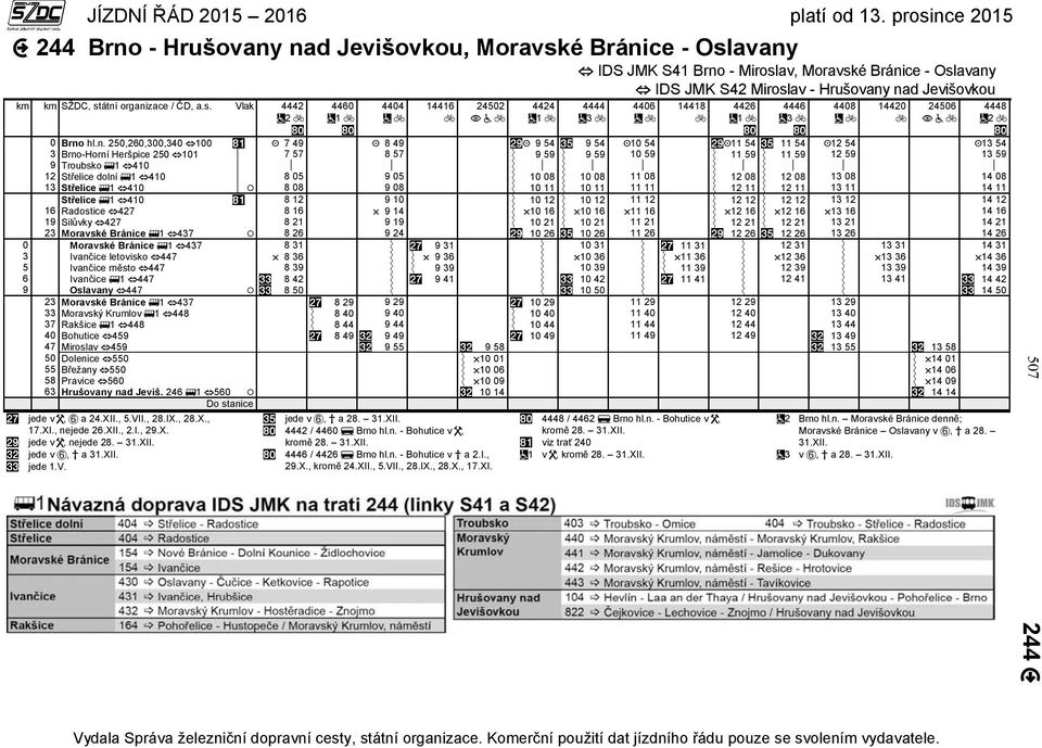 n. 250,260,300,340 100 7 49 8 49 9 54 9 54 10 54 11 54 11 54 12 54 13 54 3 Brno-Horní Heršpice 250 101 7 57 8 57 9 59 9 59 10 59 11 59 11 59 12 59 13 59 9 Troubsko 1 410 12 Střelice dolní 1 410 8 05
