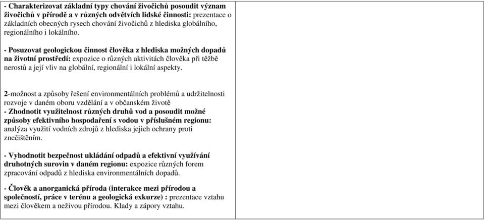 - Posuzovat geologickou činnost člověka z hlediska možných dopadů na životní prostředí: expozice o různých aktivitách člověka při těžbě nerostů a její vliv na globální, regionální i lokální aspekty.