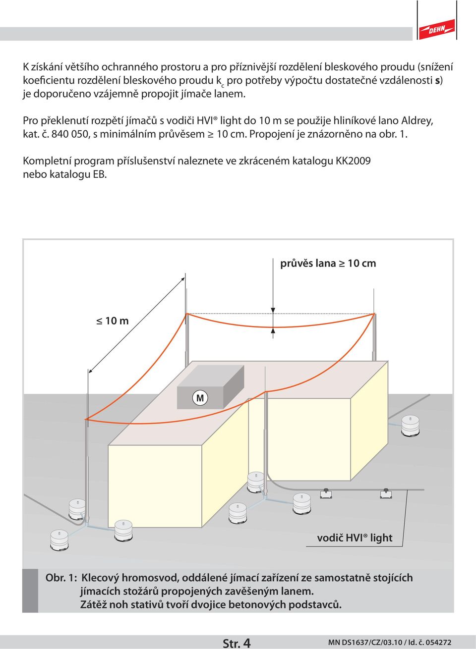 840 050, s minimálním průvěsem 10 cm. Propojení je znázorněno na obr. 1. Kompletní program příslušenství naleznete ve zkráceném katalogu KK2009 nebo katalogu EB.