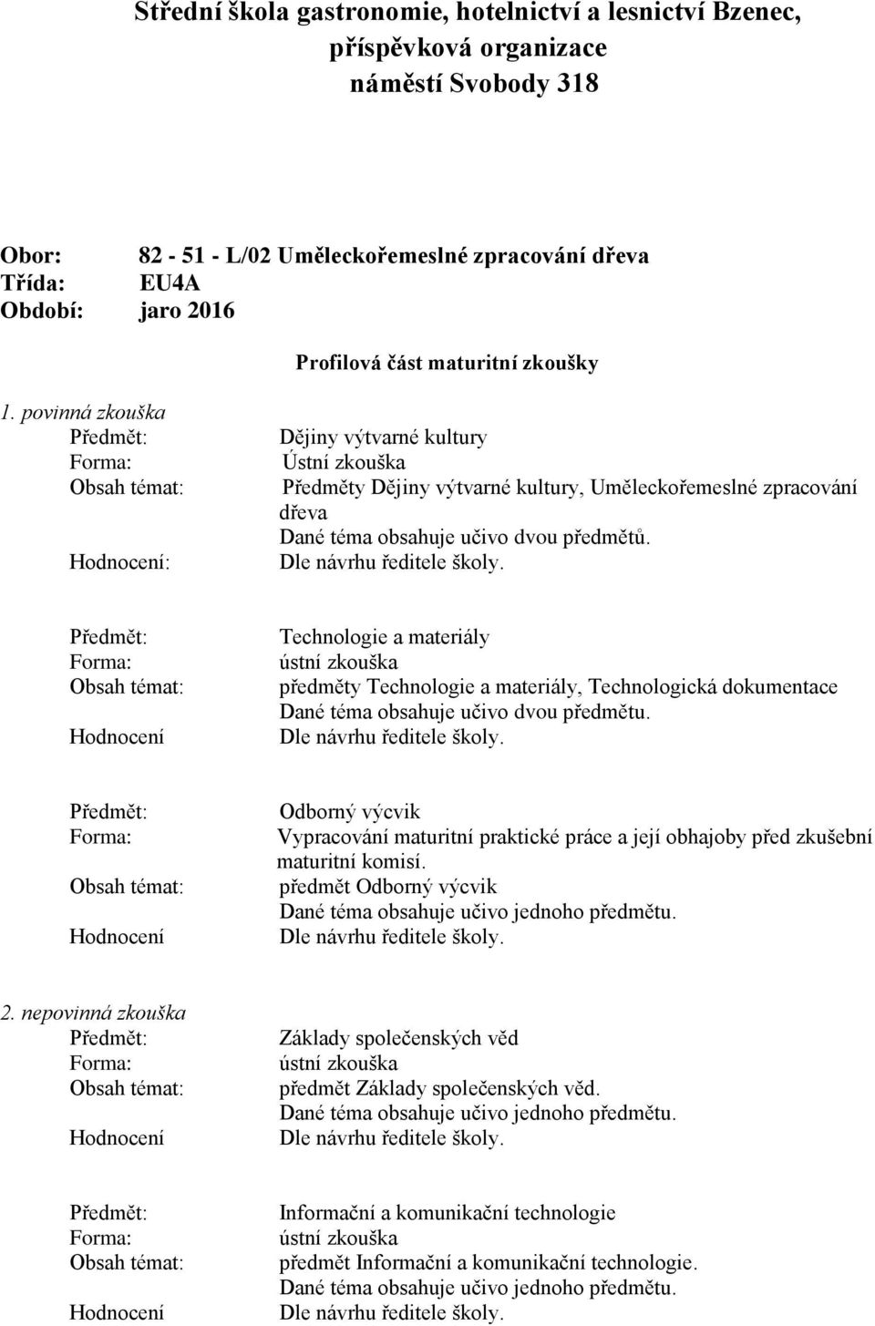 Technologie a materiály ústní zkouška předměty Technologie a materiály, Technologická dokumentace Dané téma obsahuje učivo dvou předmětu.