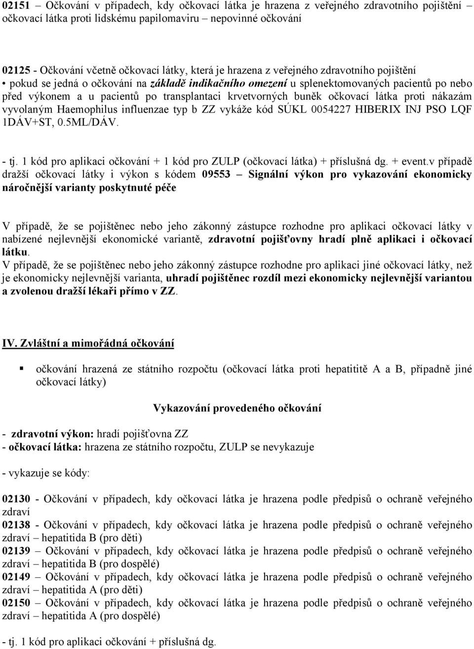 buněk očkovací látka proti nákazám vyvolaným Haemophilus influenzae typ b ZZ vykáže kód SÚKL 0054227 HIBERIX INJ PSO LQF 1DÁV+ST, 0.5ML/DÁV. - tj.