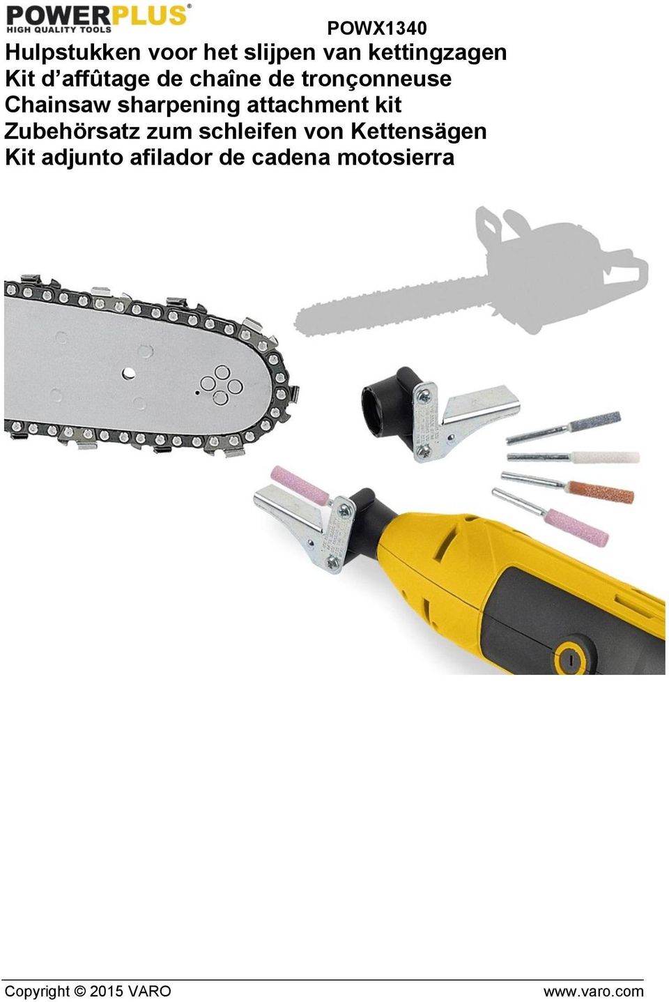 attachment kit Zubehörsatz zum schleifen von Kettensägen Kit