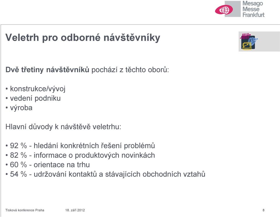 konkrétních řešení problémů 82 % - informace o produktových novinkách 60 % - orientace na