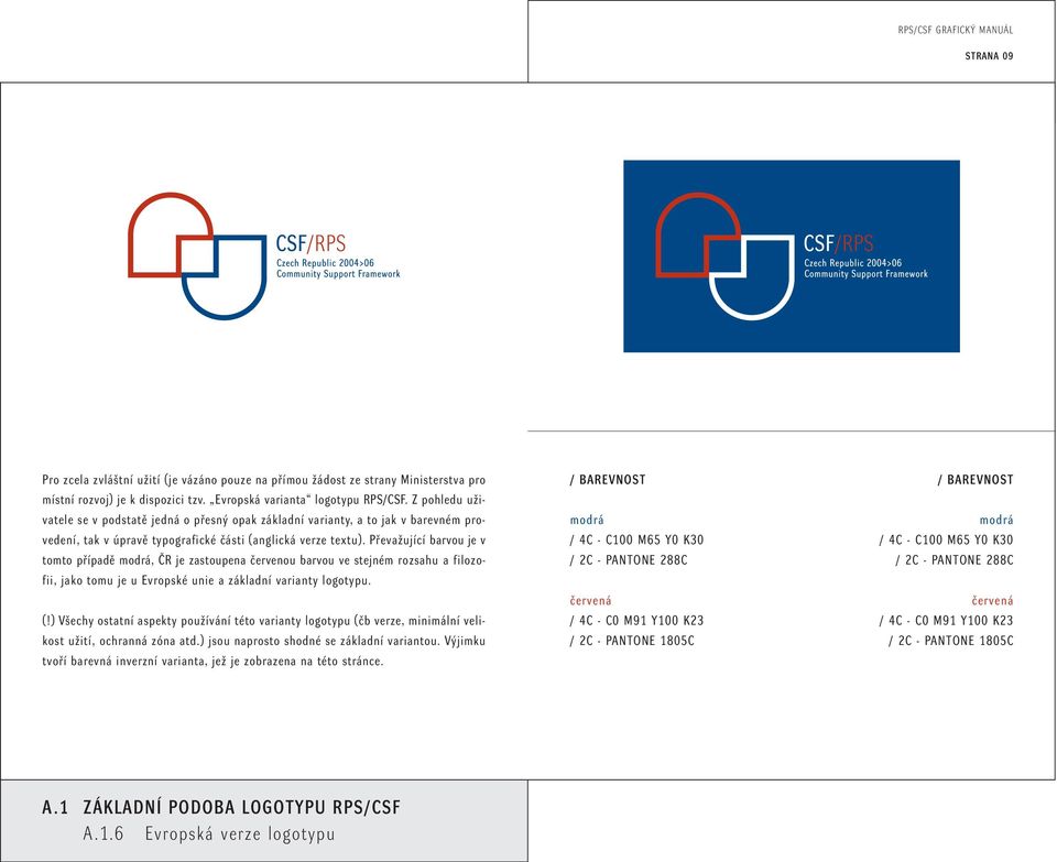 PfievaÏující barvou je v tomto pfiípadû, âr je zastoupena ãervenou barvou ve stejném rozsahu a filozofii, jako tomu je u Evropské unie a základní varianty logotypu. (!