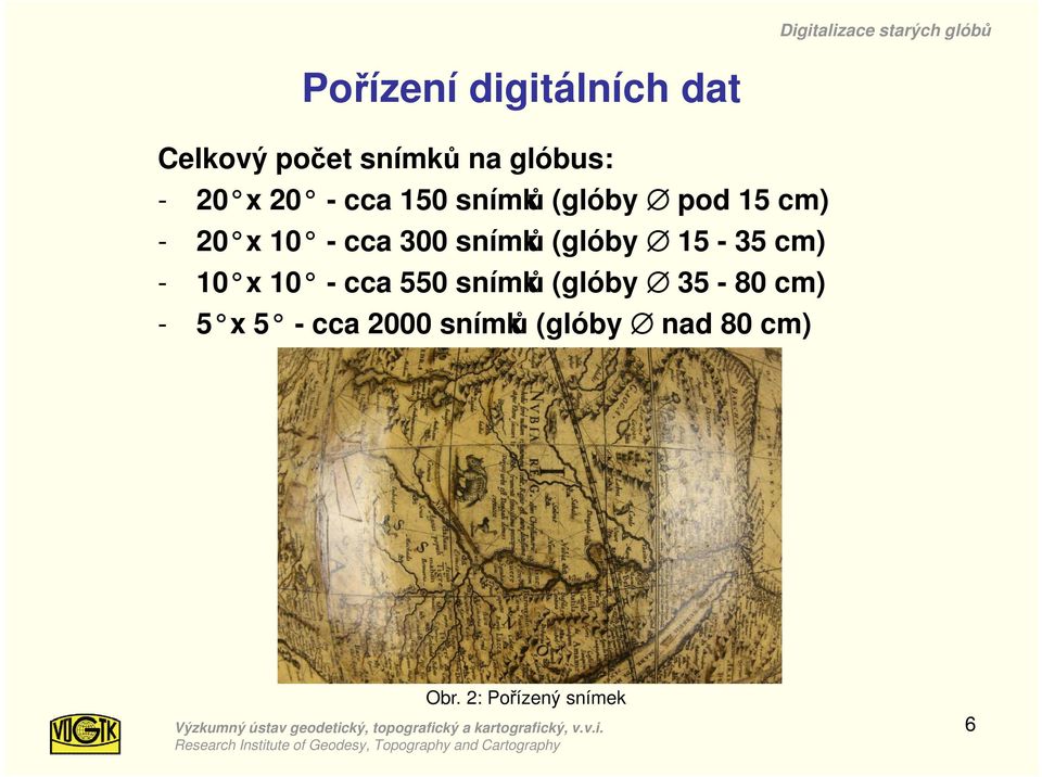 (glóby 15-35 cm) - 10 x 10 - cca 550 snímků (glóby 35-80 cm) - 5