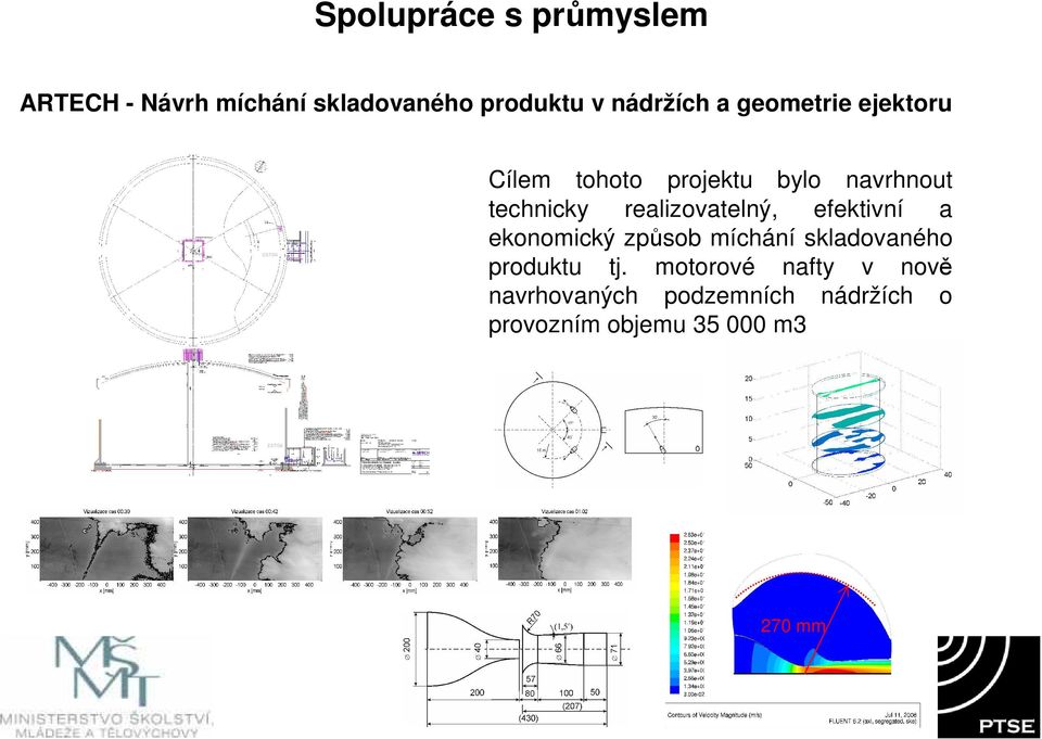 realizovatelný, efektivní a ekonomický způsob míchání skladovaného produktu tj.