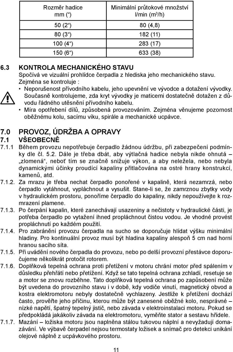 Zejména se kontroluje : Neporušenost přívodního kabelu, jeho upevnění ve vývodce a dotažení vývodky.