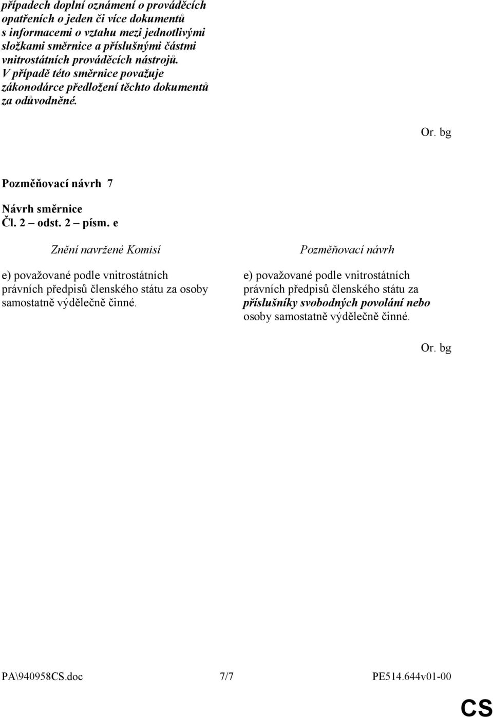 7 Čl. 2 odst. 2 písm. e e) považované podle vnitrostátních právních předpisů členského státu za osoby samostatně výdělečně činné.