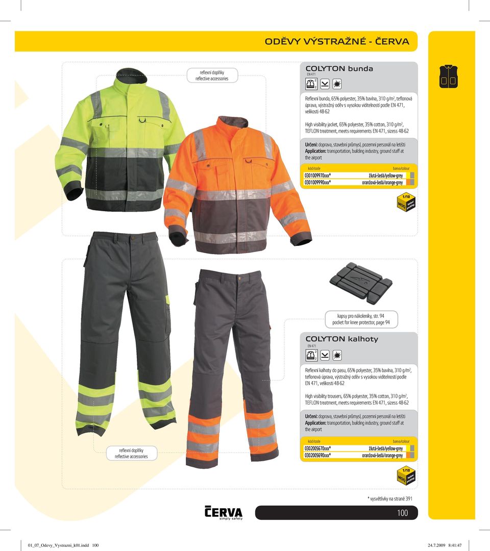 oranžová-šedá/orange-grey COLYTON kalhoty kapsy pro nákoleníky, str.