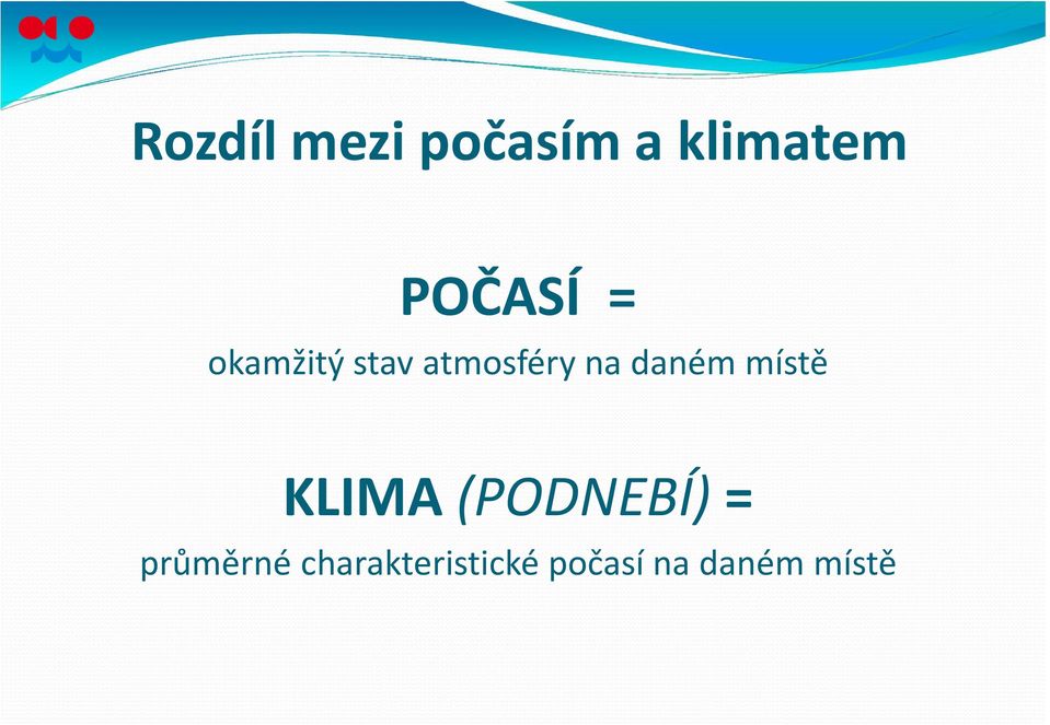 daném místě KLIMA (PODNEBÍ) =