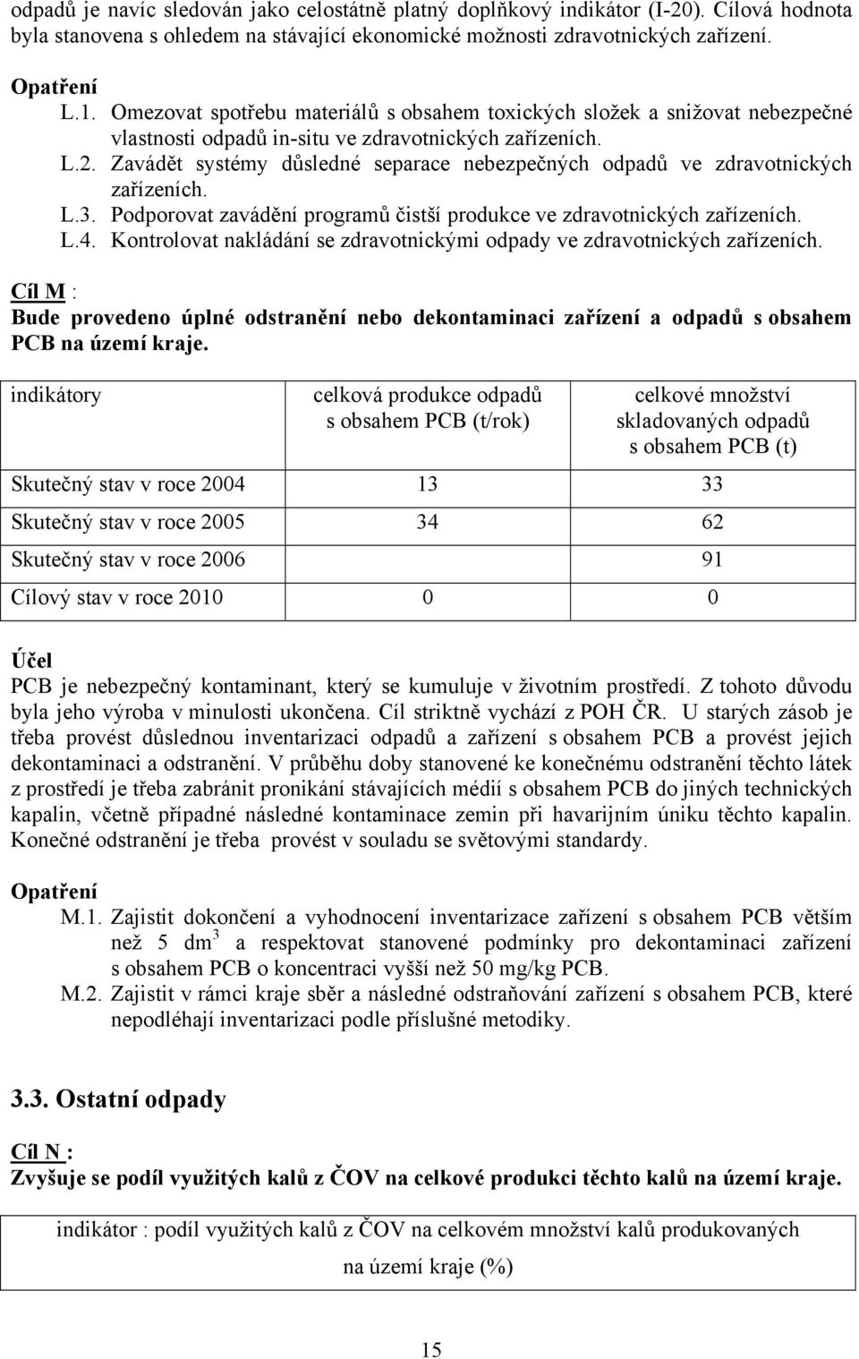 Zavádět systémy důsledné separace nebezpečných odpadů ve zdravotnických zařízeních. L.3. Podporovat zavádění programů čistší produkce ve zdravotnických zařízeních. L.4.