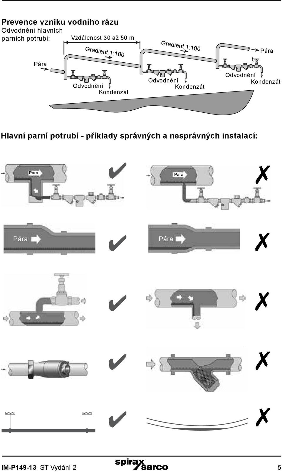 1:100 Trap set Odvodnění Condensate Kondenzát Pára Steam Trap set Odvodnění Condensate Kondenzát