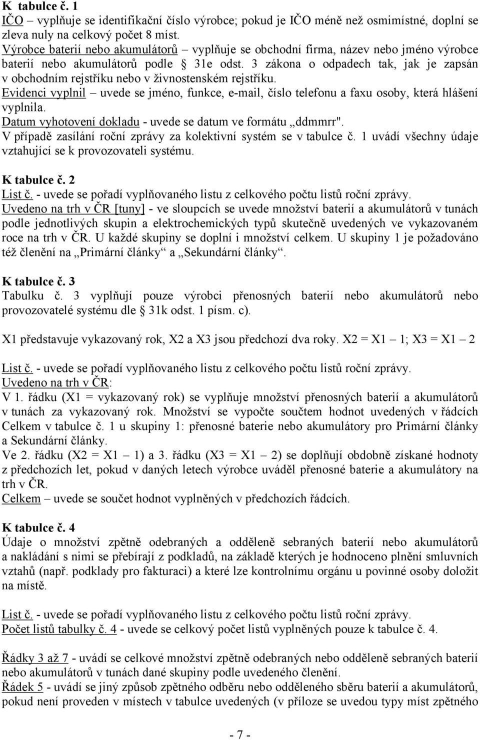 3 zákona o odpadech tak, jak je zapsán v obchodním rejstříku nebo v živnostenském rejstříku. Evidenci vyplnil uvede se jméno, funkce, e-mail, číslo telefonu a faxu osoby, která hlášení vyplnila.