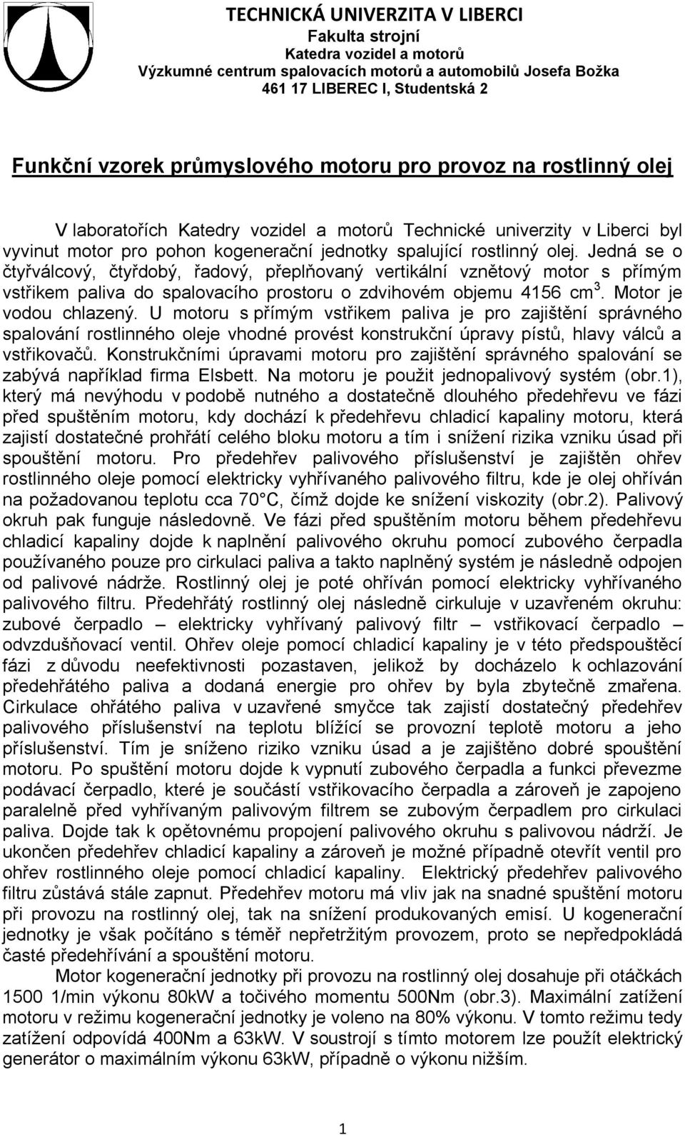 U motoru s přímým vstřikem paliva je pro zajištění správného spalování rostlinného oleje vhodné provést konstrukční úpravy pístů, hlavy válců a vstřikovačů.