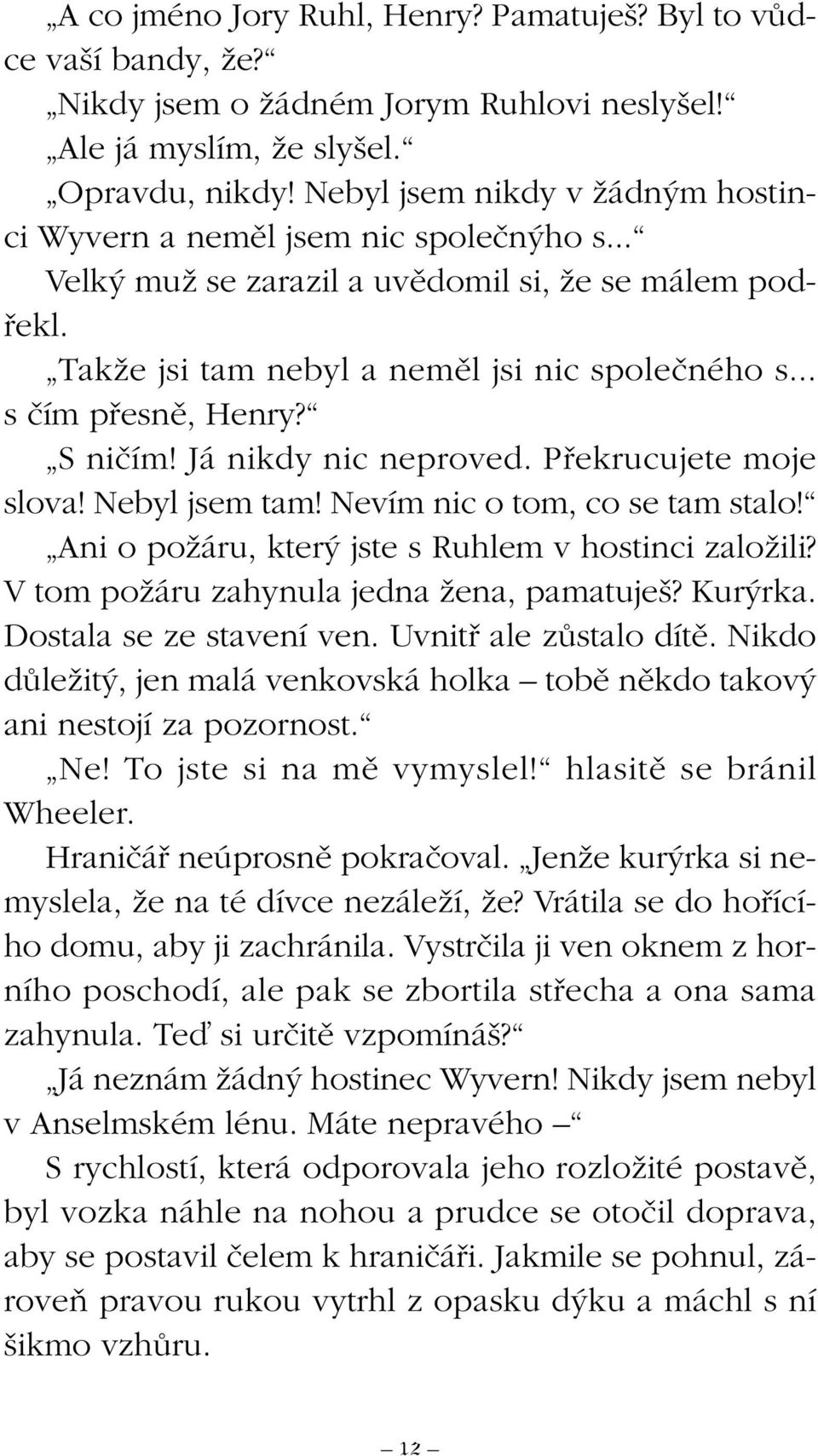 .. s ãím pfiesnû, Henry? S niãím! Já nikdy nic neproved. Pfiekrucujete moje slova! Nebyl jsem tam! Nevím nic o tom, co se tam stalo! Ani o poïáru, kter jste s Ruhlem v hostinci zaloïili?