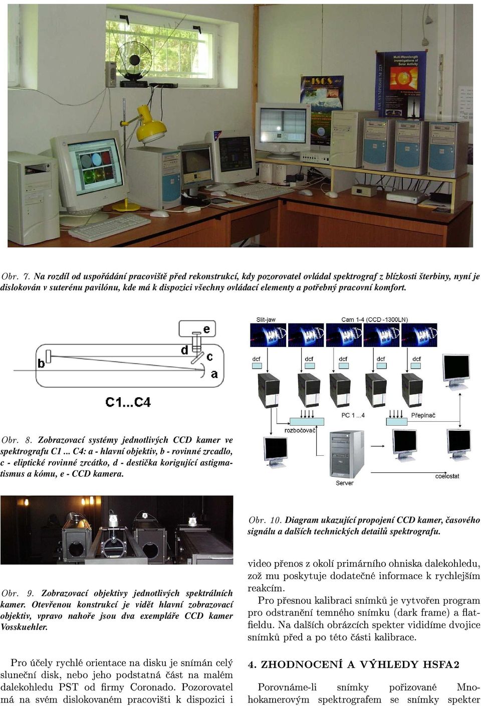 potřebný pracovní komfort. Obr. 8. Zobrazovací systémy jednotlivých CCD kamer ve spektrografu C1.