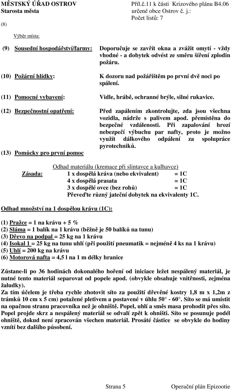 Před zapálením zkontrolujte, zda jsou všechna vozidla, nádrže s palivem apod. přemístěna do bezpečné vzdálenosti.