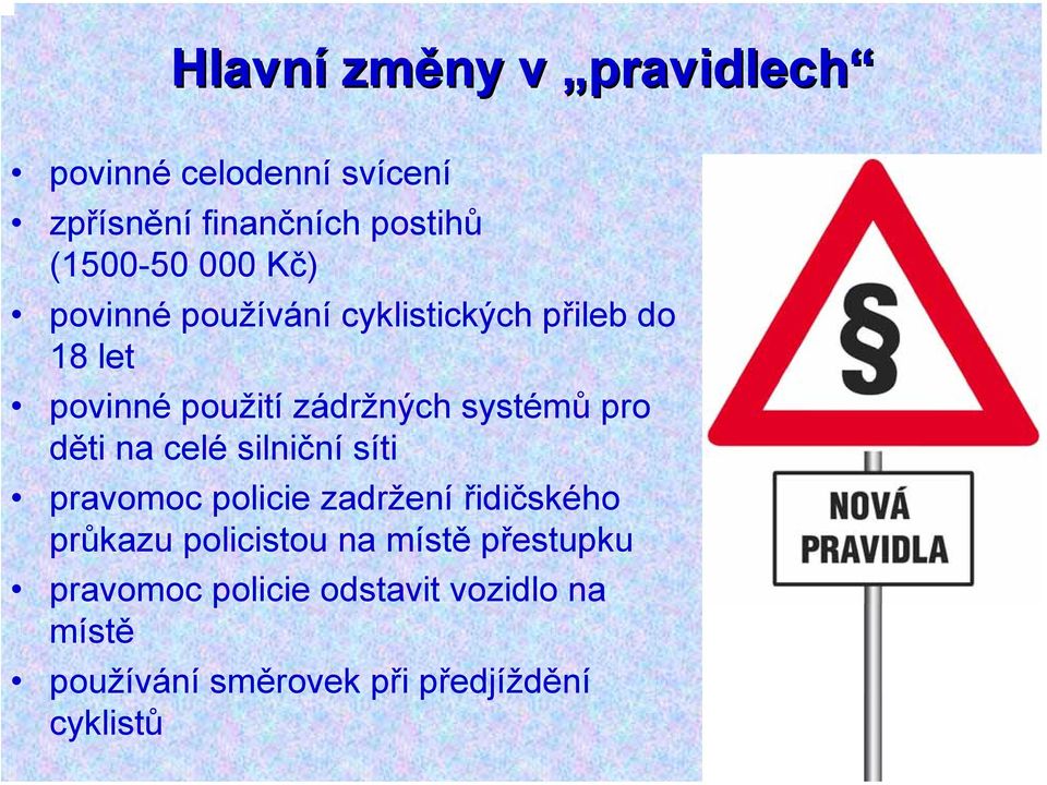 děti na celé silniční síti pravomoc policie zadržení řidičského průkazu policistou na místě