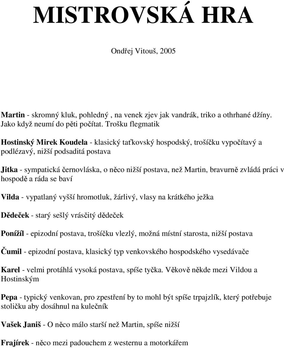 MISTROVSKÁ HRA. Ondřej Vitouš, PDF Free Download