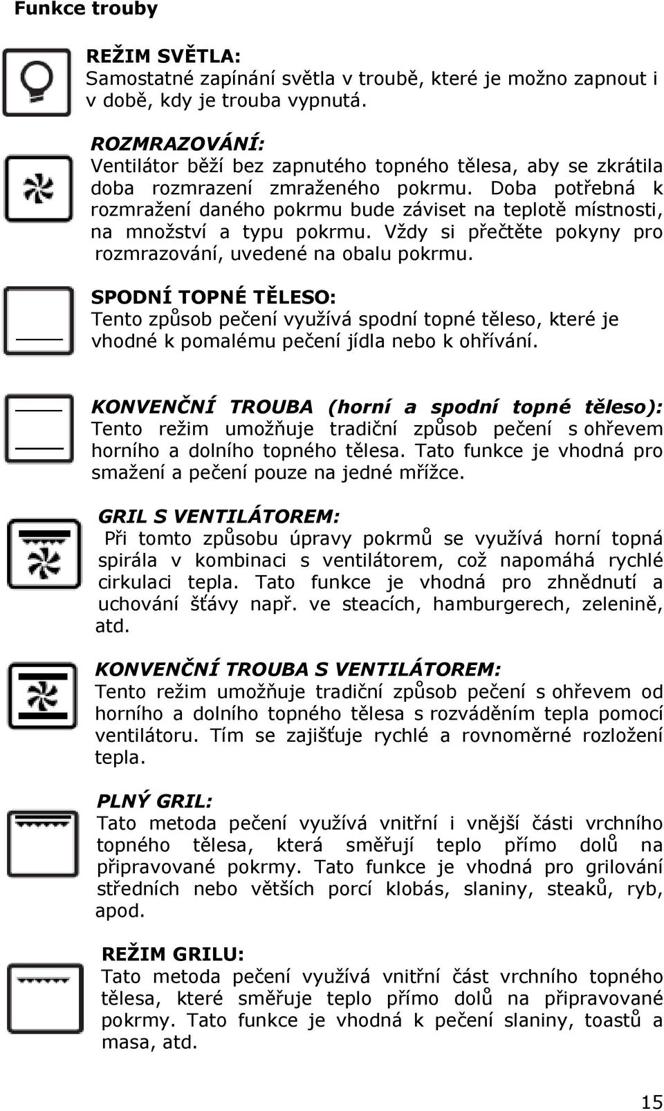 Doba potřebná k rozmražení daného pokrmu bude záviset na teplotě místnosti, na množství a typu pokrmu. Vždy si přečtěte pokyny pro rozmrazování, uvedené na obalu pokrmu.