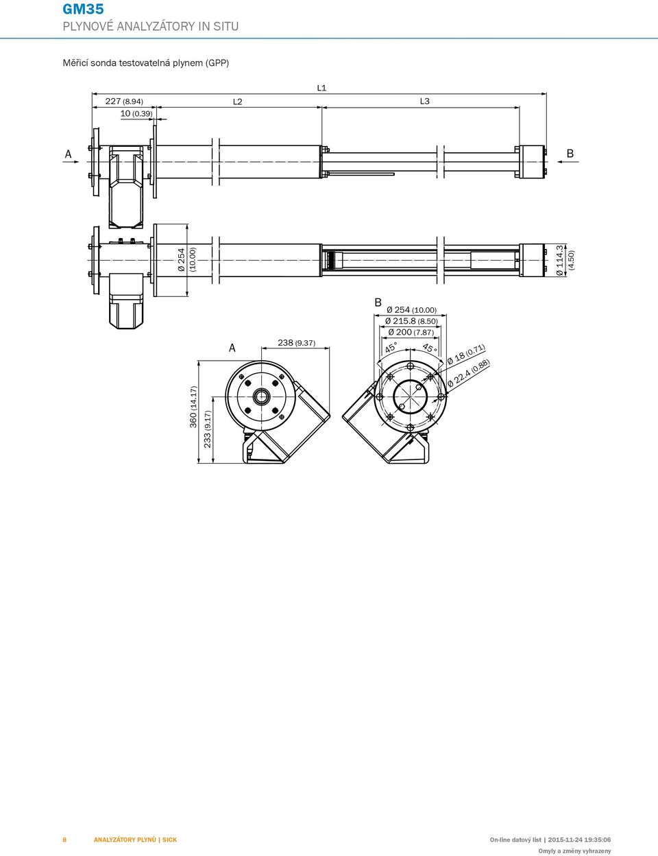 00) Ø 215.8 (8.50) Ø 200 (7.87) Ø 22.4 (0.