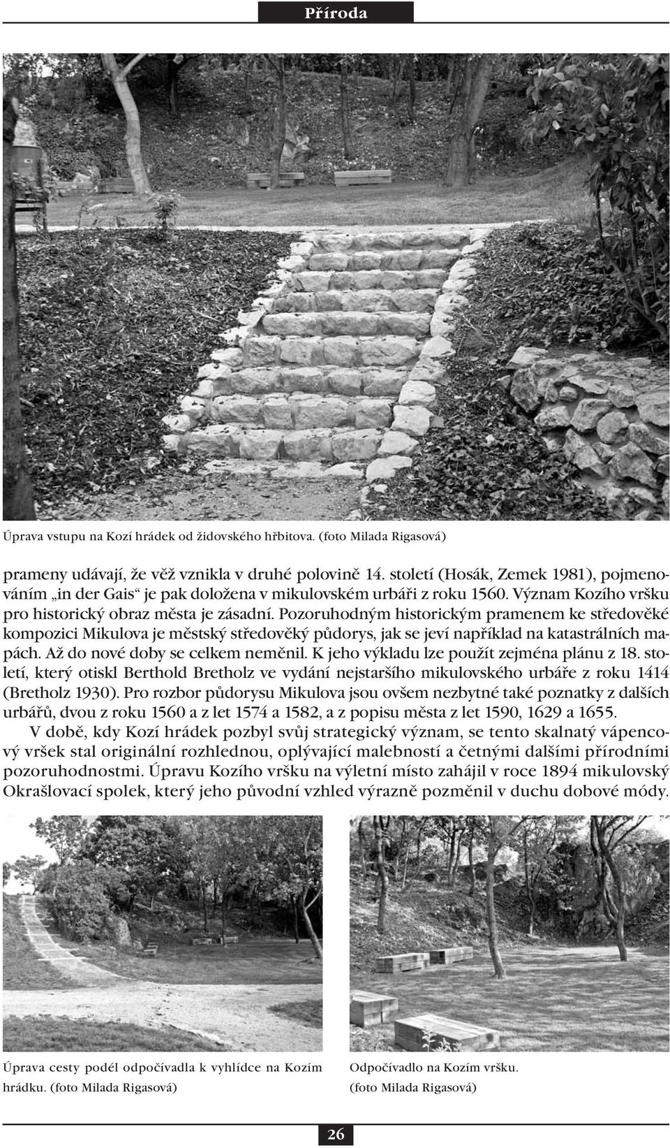 Pozoruhodným historickým pramenem ke středověké kompozici Mikulova je městský středověký půdorys, jak se jeví například na katastrálních mapách. Až do nové doby se celkem neměnil.