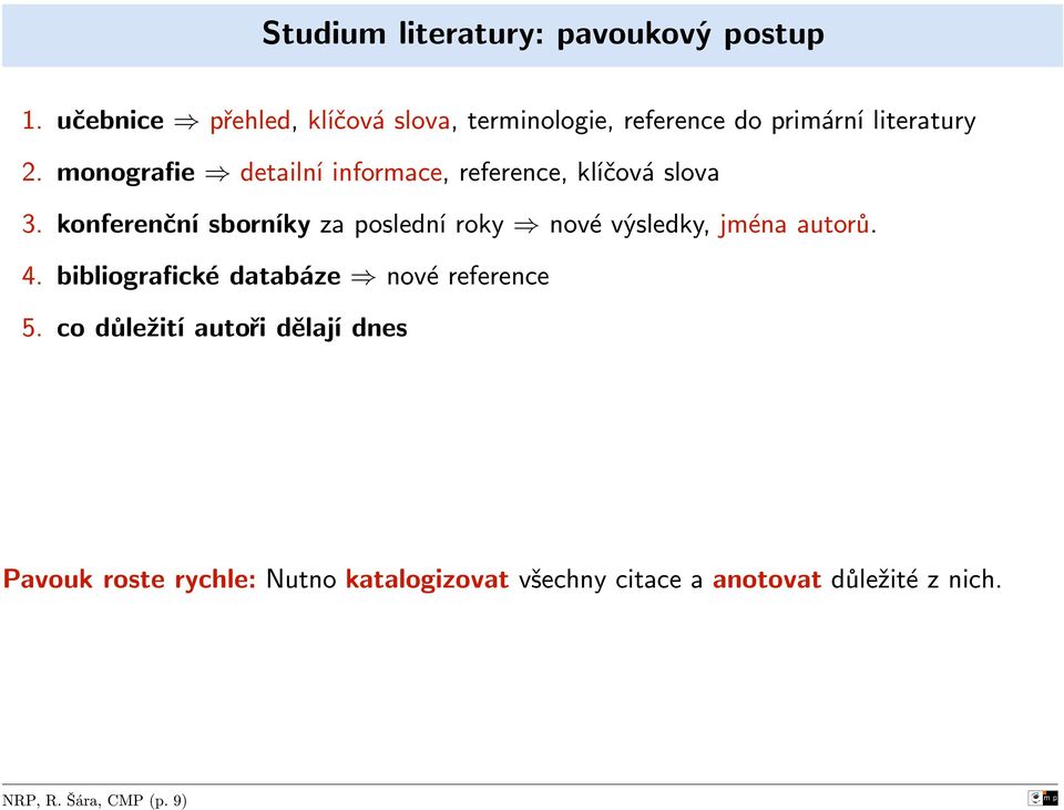 monografie detailní informace, reference, klíčová slova 3.