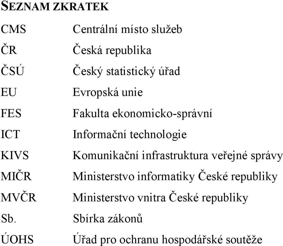 ekonomicko-správní Informační technologie Komunikační infrastruktura veřejné správy