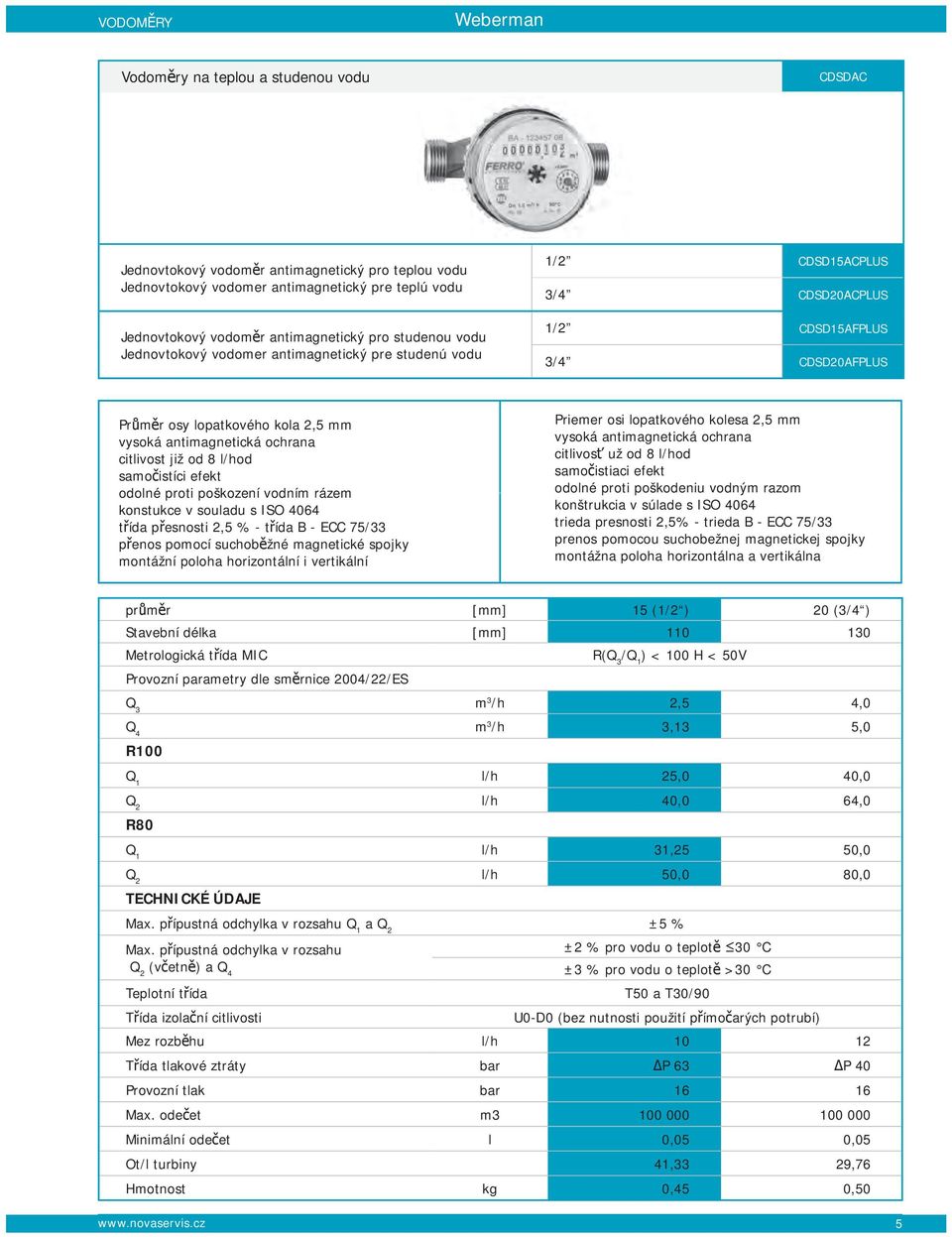 efekt oolné proti poškození voním rázem konstukce v soulau s ISO 464 třía přesnosti,5 % - třía - E 75/33 přenos pomocí suchoběžné magnetické spojky montážní poloha horizontální i vertikální Priemer