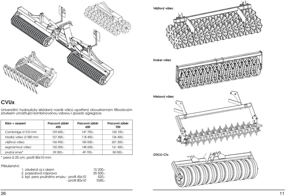 400,- 126 400,- vějířový válec 156 900,- 183 000,- 201 200,- segmentový válec 130 200,- 148 600,- 161 400,- pružný smyk* 39 000,- 49 700,- 58 000,- * pera á 25 cm,