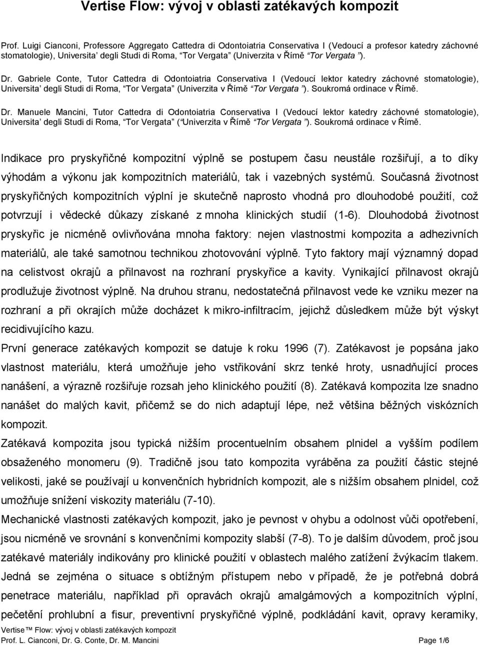 Vergata ). Dr.
