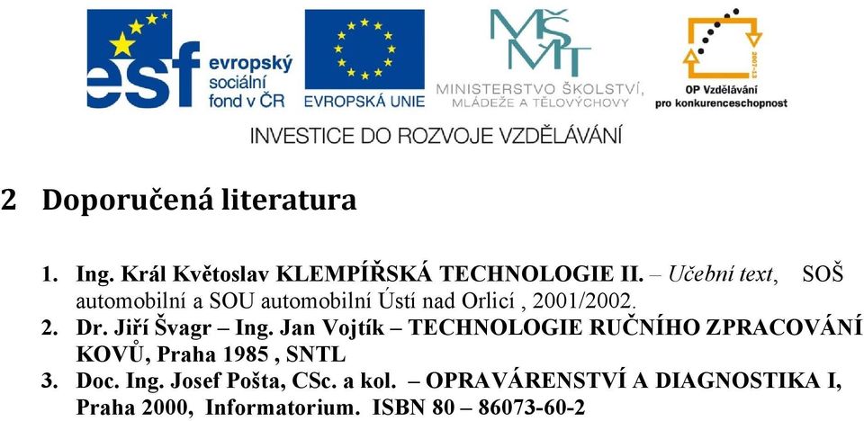 Jiří Švagr Ing. Jan Vojtík TECHNOLOGIE RUČNÍHO ZPRACOVÁNÍ KOVŮ, Praha 1985, SNTL 3. Doc.