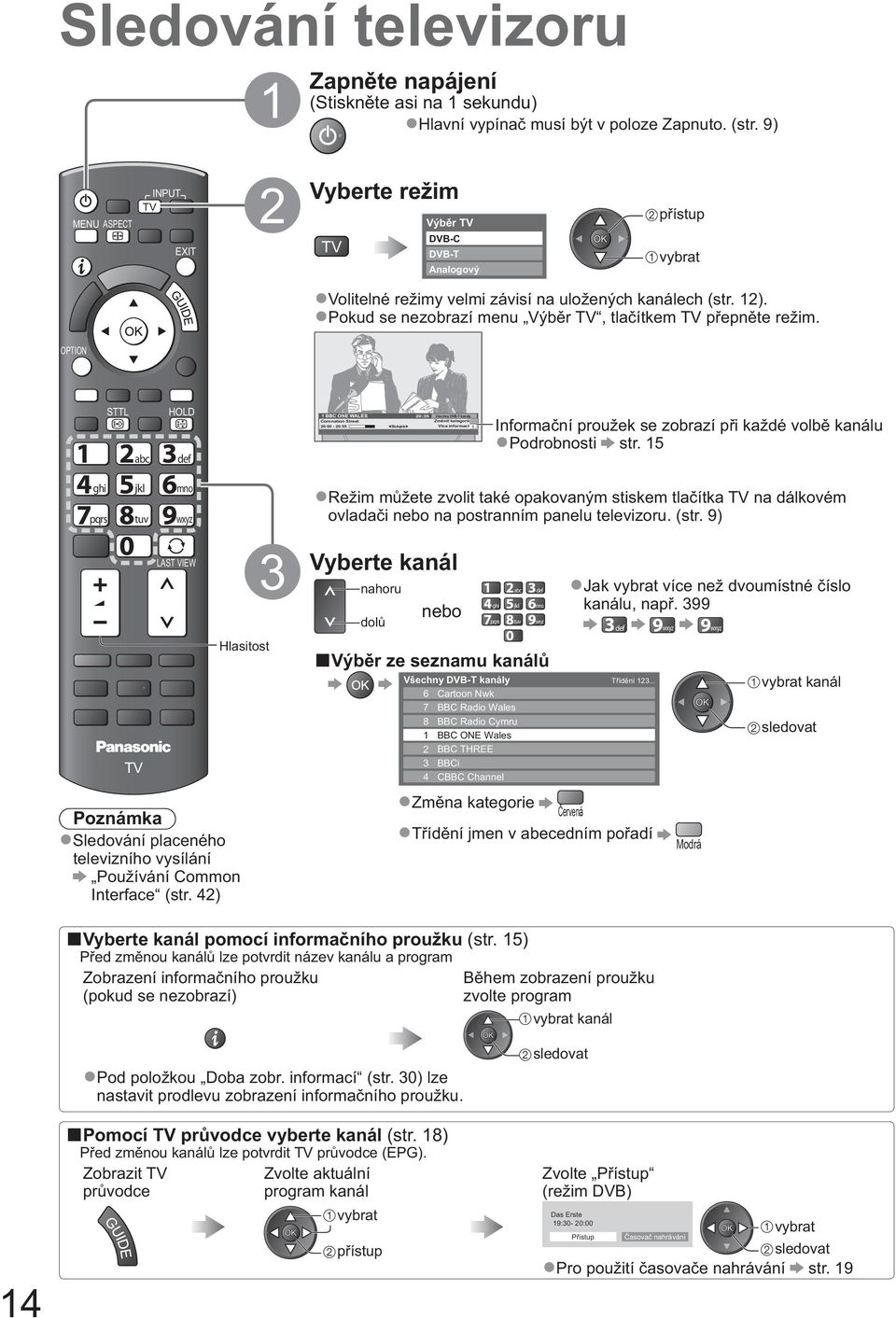 Pokud se nezobrazí menu Výb r TV, tla ítkem TV p epn te režim.