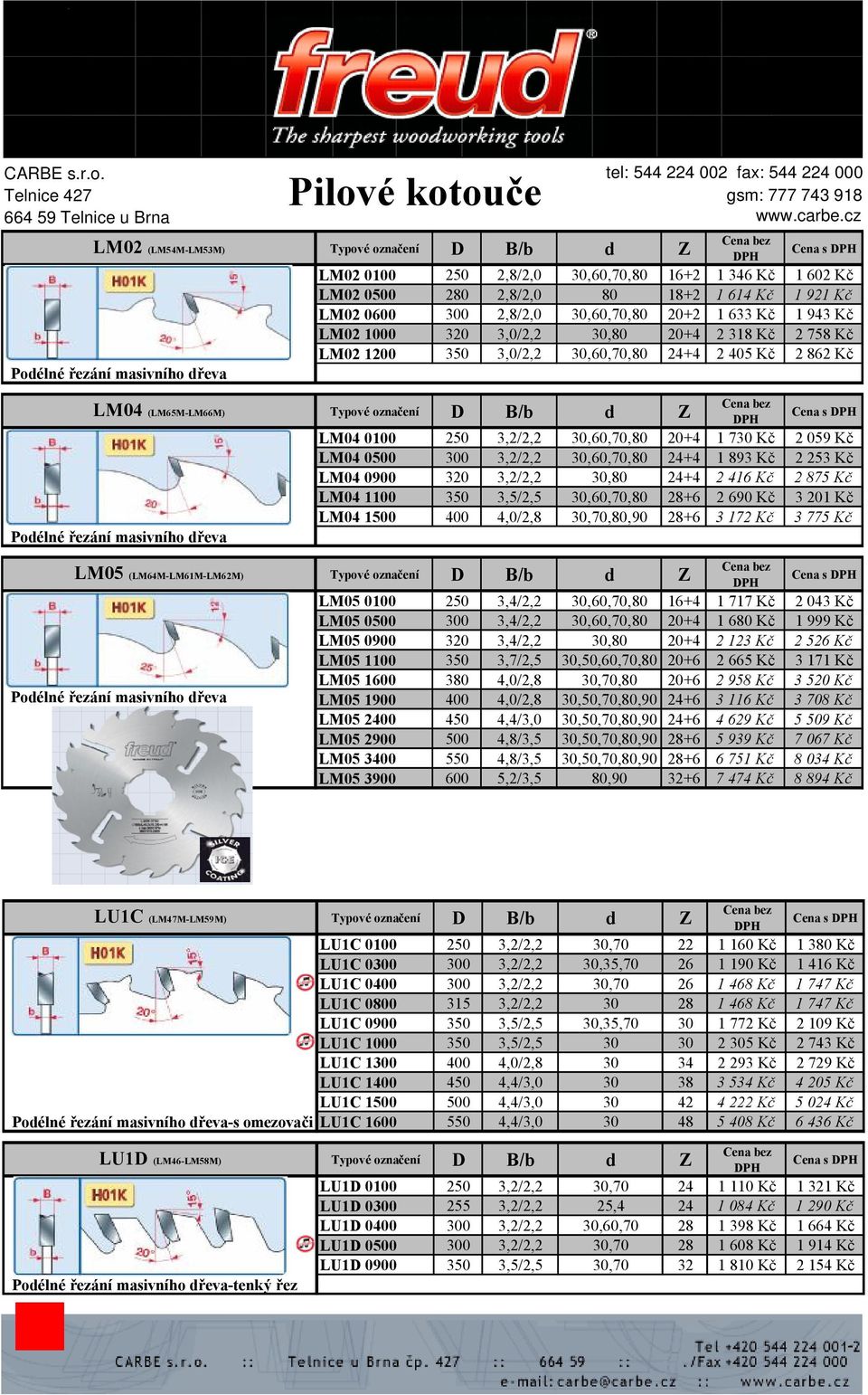 20+4 2 318 Kč 2 758 Kč LM02 1200 350 3,0/2,2 30,60,70,80 24+4 2 405 Kč 2 862 Kč Cena s LM04 0100 250 3,2/2,2 30,60,70,80 20+4 1 730 Kč 2 059 Kč LM04 0500 300 3,2/2,2 30,60,70,80 24+4 1 893 Kč 2 253