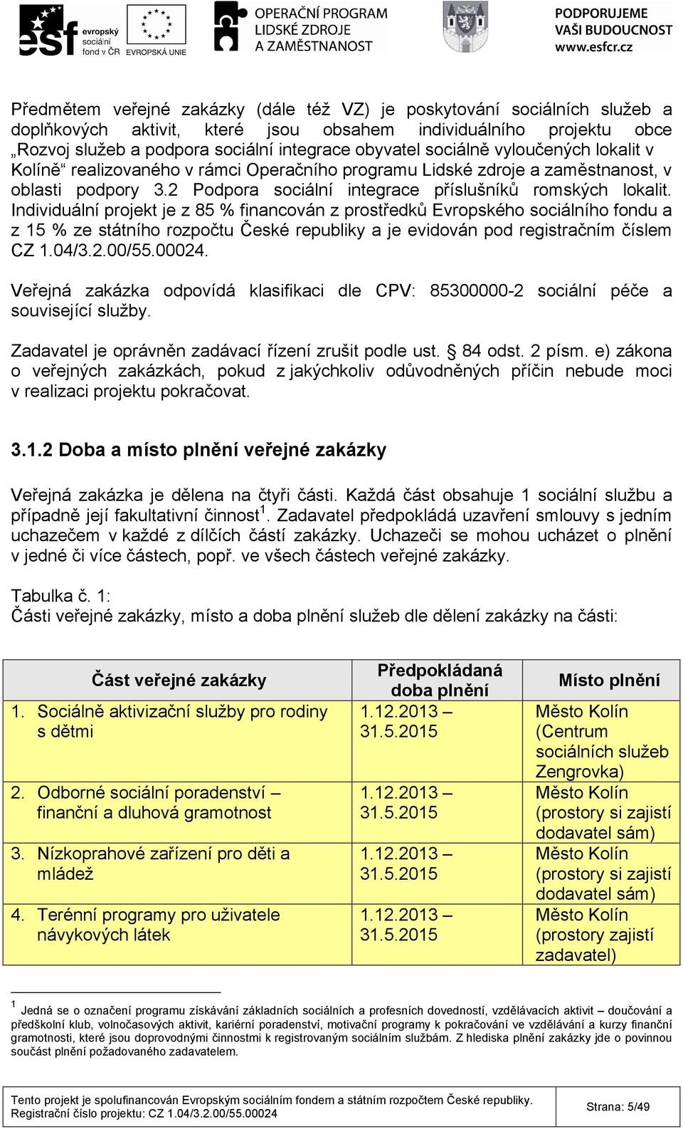 Individuální projekt je z 85 % financován z prostředků Evropského sociálního fondu a z 15 % ze státního rozpočtu České republiky a je evidován pod registračním číslem CZ 1.04/3.2.00/55.00024.