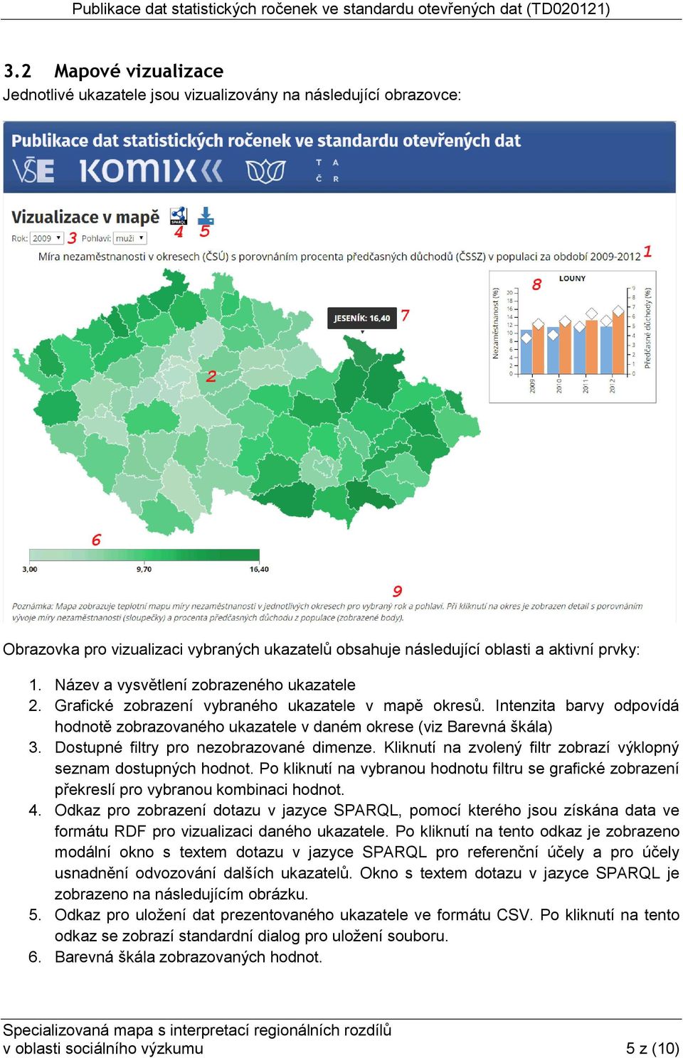 Dostupné filtry pro nezobrazované dimenze. Kliknutí na zvolený filtr zobrazí výklopný seznam dostupných hodnot.